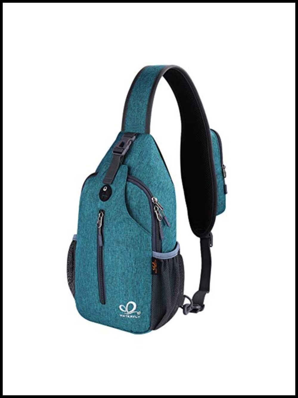 WATERFLY Crossbody Sling Backpack Polyester Chest Bag Travel Hiking Daypack